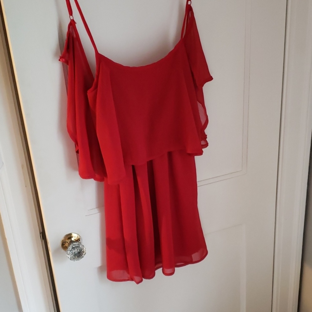Red mini dress